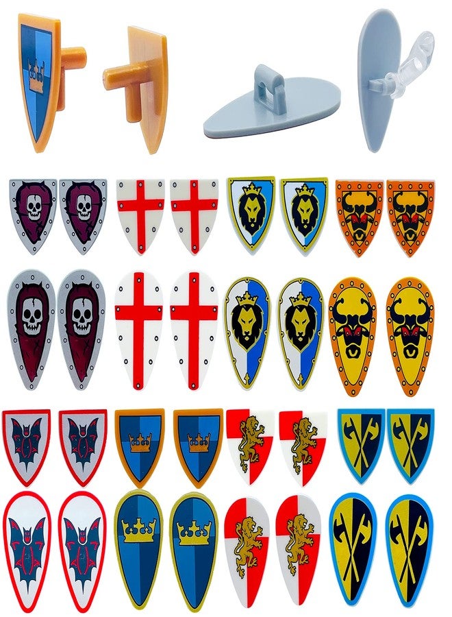 Miutrue Medieval Knight Weapons Pack Accessories Set Building Block Toy Armor Helmet Shield Bow Arrow Designed for Mini Figures Gift for Kids Boys Grils Building Kits Toys - Image 4